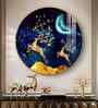 Deers In Night Sky Acrylic Round Wall Art