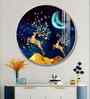 Deers In Night Sky Acrylic Round Wall Art
