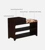 Delft Sheesham Wood Shoe Rack In Scratch Resistant Walnut Finish With Floral Print