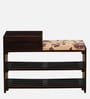 Delft Sheesham Wood Shoe Rack In Scratch Resistant Walnut Finish With Floral Print
