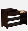 Delft Sheesham Wood Shoe Rack In Scratch Resistant Walnut Finish With Floral Print