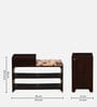 Delft Sheesham Wood Shoe Rack In Scratch Resistant Walnut Finish With Floral Print