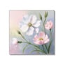Pink and White Blooms Canvas Printed Wall Painting Black Frame