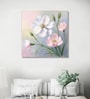 Pink and White Blooms Canvas Printed Wall Painting Gold Frame