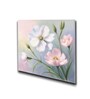 Pink and White Blooms Canvas Printed Wall Painting White Frame