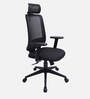Yuzuki Ergonomic Chair With Adjustable Handle, Lumbar Support And Neck Rest In Black Colour