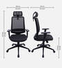 Yuzuki Ergonomic Chair With Adjustable Handle, Lumbar Support And Neck Rest In Black Colour