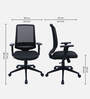 Fuku Ergonomic Chair With Adjustable Handle And Lumbar Support In Black Colour
