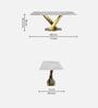 Della Ceramic Top 6 Seater Dining Table in Gold Finish