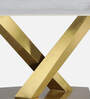 Della Ceramic Top 6 Seater Dining Table in Gold Finish