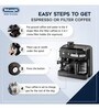DeLonghi 1700W BCO 320 Combi Pump Espresso & Drip Coffee Maker (Black)