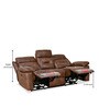 Delp Leatherette Motorized 3 Seater Recliner in Choco Brown Colour