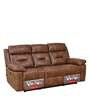 Delp Leatherette Motorized 3 Seater Recliner in Choco Brown Colour