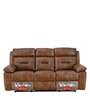 Delp Leatherette Motorized 3 Seater Recliner in Choco Brown Colour