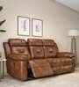Delp Leatherette Motorized 3 Seater Recliner in Choco Brown Colour
