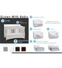 Bentley Solid Wood Cribs in White Colour with Convertible Bed