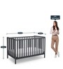 Solid Wood Cribs in Grey Colour with Convertible Bed
