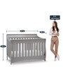 Solid Wood Cribs in Grey Colour with Convertible Bed