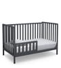 Solid Wood Cribs in Grey Colour with Convertible Bed