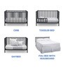 Solid Wood Cribs in Grey Colour with Convertible Bed