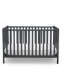 Solid Wood Cribs in Grey Colour with Convertible Bed