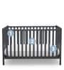 Solid Wood Cribs in Grey Colour with Convertible Bed