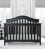 Farmhouse Solid Wood Crib in Grey Colour with Convertible Bed