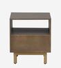 Deltoid Solid Wood Bedside Table in Olive Finish