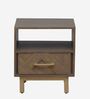 Deltoid Solid Wood Bedside Table in Olive Finish