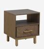 Deltoid Solid Wood Bedside Table in Olive Finish