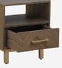 Deltoid Solid Wood Bedside Table in Olive Finish