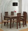 Delton Solid Wood 6 Seater Dining Set in Brown Finish