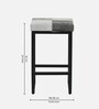 Deltron Metal Stool With Faux Fur In White And Grey Colour