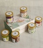 Set Of 6 Multicolor Wax Glass Jar Scented Candle Perfect For Gifting And Home Decoration