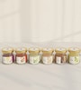 Set Of 6 Multicolor Wax Glass Jar Scented Candle Perfect For Gifting And Home Decoration