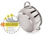 Deluxe Series Stainless Steel Dia-6.29 cm Impact Bonded Tri Ply Bottom Induction Handi  with Steel Lid