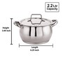 Deluxe Series Stainless Steel Dia-6.29 cm Impact Bonded Tri Ply Bottom Induction Handi  with Steel Lid