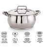 Deluxe Series Stainless Steel Dia-6.29 cm Impact Bonded Tri Ply Bottom Induction Handi  with Steel Lid
