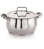 Deluxe Series Stainless Steel Dia-6.29 cm Impact Bonded Tri Ply Bottom Induction Handi  with Steel Lid
