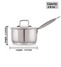 Deluxe Series Stainless Steel Dia-7.87 Inc Impact Bonded Tri Ply Bottom Induction Sauce Pan with Steel Lid