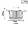 Deluxe Series Stainless Steel Dia-7.87 Inc Impact Bonded Tri Ply Bottom Induction Straight Casserole with Steel Lid