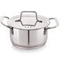 Deluxe Series Stainless Steel Dia-7.87 Inc Impact Bonded Tri Ply Bottom Induction Straight Casserole with Steel Lid