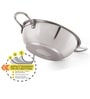 Deluxe Stainless Steel 1.8 Ltr Tri-ply Bottom Deep Kadai with Steel Lid