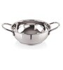 Deluxe Stainless Steel 1.8 Ltr Tri-ply Bottom Deep Kadai with Steel Lid