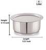 Deluxe Stainless Steel 1 Ltr Tope Induction Friendly, Impact Bonded Tri-ply Bottom with Steel Lid