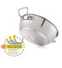 Deluxe Stainless Steel 24 cm Tri-ply Bottom Induction Friendly Flat Kadai with Steel Lid
