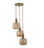 Demarius Amber Glass Cluster Round Hanging Pendant Light