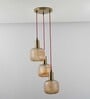 Demarius Amber Glass Cluster Round Hanging Pendant Light
