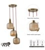 Demarius Amber Glass Cluster Round Hanging Pendant Light