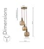 Demarius Amber Glass Cluster Round Hanging Pendant Light